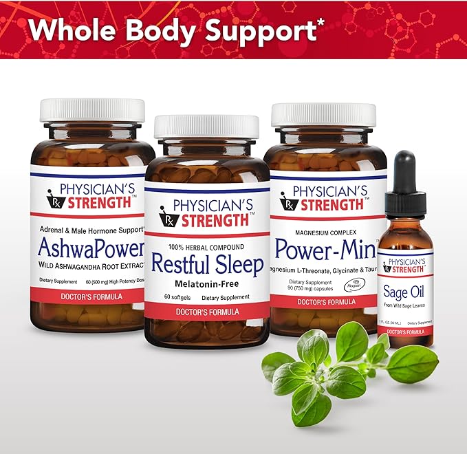 Physician's Strength Restful Sleep - 60 Softgels - Natural Support - 100% Herbal Compound - Melatonin Free - Non-GMO &amp Soy Free - 60 Servings