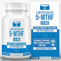 L Methylfolate 10mg | 90 Capsules | Optimized &amp Highly Bioactive Methyl Folate Supplement | 5-MTHF Supports for Energy Focus &amp Mood | Non-GMO Gluten Free Vegan | 3 Month Supply