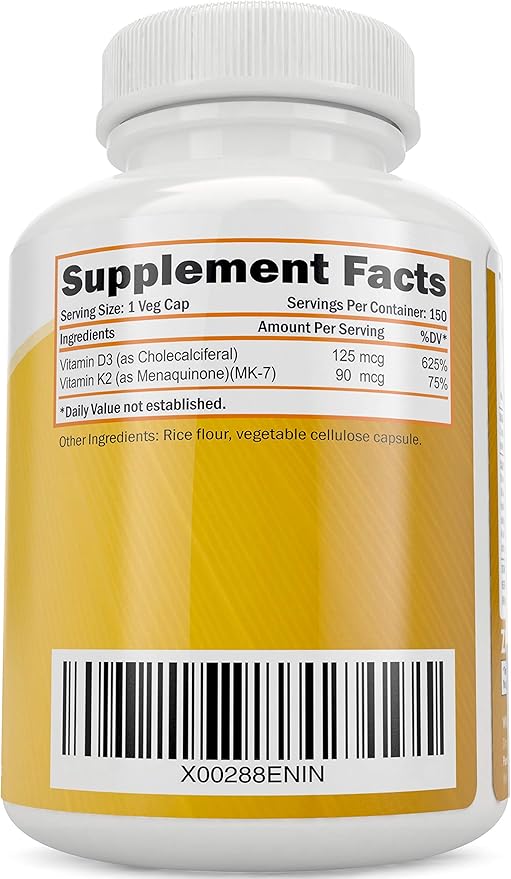 Purely Holistic Calcium Citrate Complex 1000mg + Vitamin D3 125mcg K2 MK7 90mcg - 365 Vegan Capsules + 150 Vegetarian Capsules Bundle - Made in USA