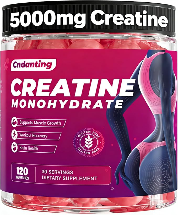 Creatine Gummies for Women 5000mg Creatine Monohydrate per Serving 120 Gummies (30 Servings) No Added Sugar Vegan Chewable Supports Strength Energy &amp Recovery