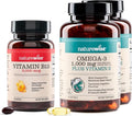 NatureWise [1] Vitamin B12 5000 mcg - Extra Strength - Non-GMO - 60 Softgels[60-Day Supply] + (Pack of 2) Omega 3 Fish Oil 1000mg + Vitamin E - Wild-Caught - 60 Softgels[30-Day Supply]
