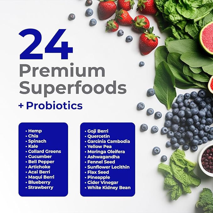 Superfood Vegan Protein (Chocolate) | Plant-Based Protein with Superfoods &amp Probiotics | Muscle Recovery &amp Energy | 15 Servings
