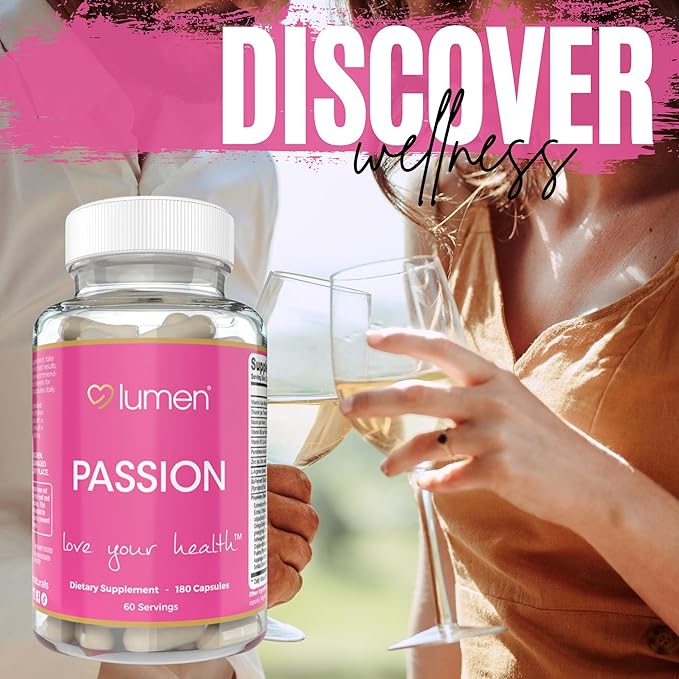 Lumen Naturals Passion for Women – with Vitamins A B6 B12 &amp Thiamin – 180 Capsules – 60 Servings