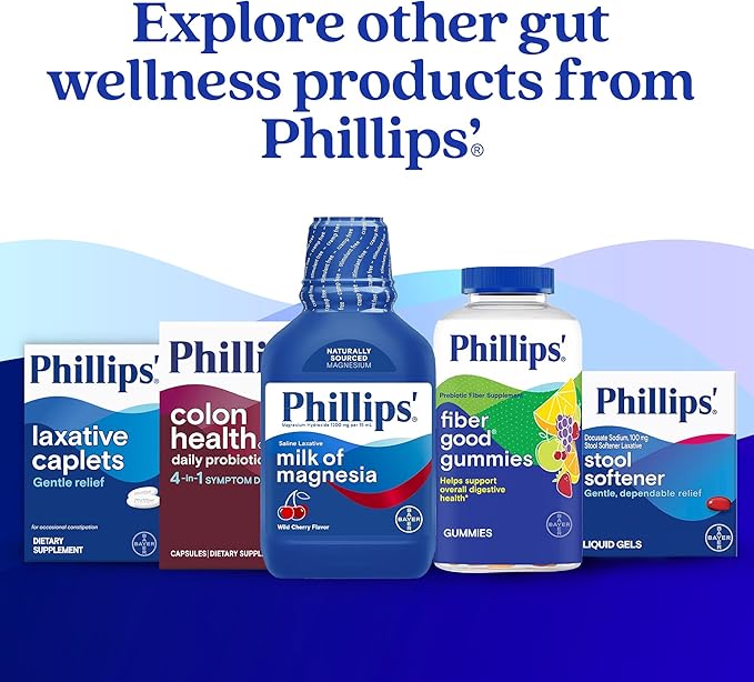 Phillips' Colon Health Daily Probiotic Capsules 4-in-1 Symptom Defense to Help Defend Against Occasional Gas Bloating Constipation and Diarrhea Daily Supplement 90 Count