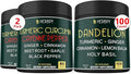 Bundle 7in1 Turmeric Curcumin &amp 6in1 Dandelion Supplement - Support Heart Digestion Health and Immune System