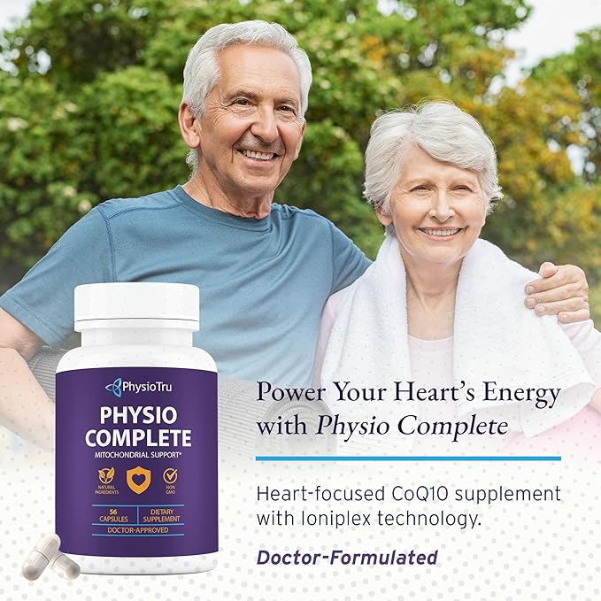 PhysioTru Physio Complete CoQ10 Supplement - Superior Nutrient Absorption Antioxidant &amp Energy Support - Coenzyme Q10 Ubiquinone with Fulvic Acid Magnesium Taurate &amp Reishi Extract - 3 Pack