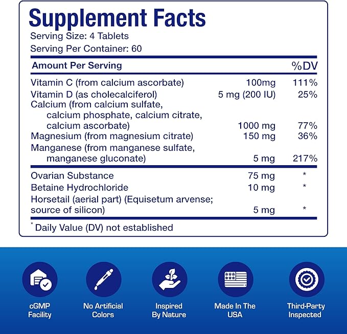 Osteo-Plex Bone Health Supplement for Women - Clinical Formula Bone Strength Supplement with Magnesium Calcium Vitamin D3 &amp Trace Minerals Complex - Easy to Swallow Gentle Tablets - 240 Count