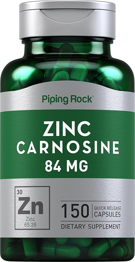 Piping Rock Zinc Carnosine Supplement | 84mg | 150 Capsules | Non-GMO Gluten Free