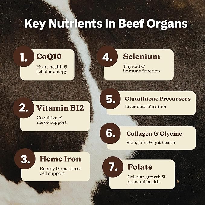 MK Supplements Grass Fed Beef Organ Supplement Supports Whole Body Wellness Nature Identical Blend of Liver Heart Spleen Kidneys Pancreas Freeze-Dried Non-GMO 45 Servings (3000 mg Each)