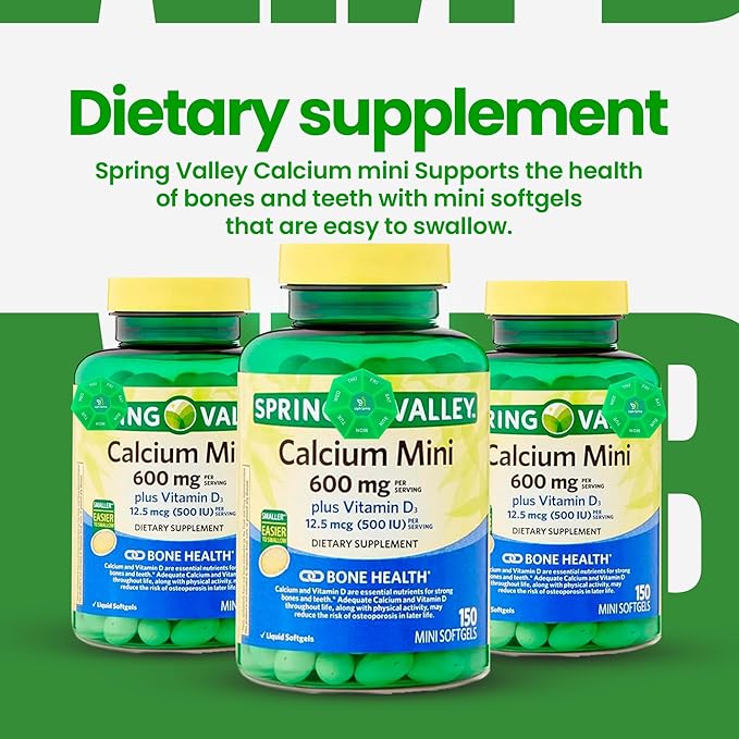 Calcium 600mg Plus Vitamin D3 150 Mini Softgels with Exclusive Vitamins &amp Minerals - A to Z - Better Ligth&ampSpring Guide