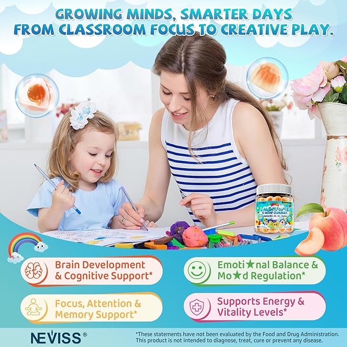 Kids Probiotic + Prebiotic Fiber Gummies 5G 12 Billion CFU Probiotic &amp Veggie Fruit Fiber + Kids L-Methylfolate Gummies Active 5-MTHF + Methyl B12 Vitamin B6 B2 Choline Vegan Omega 3 DHA &am