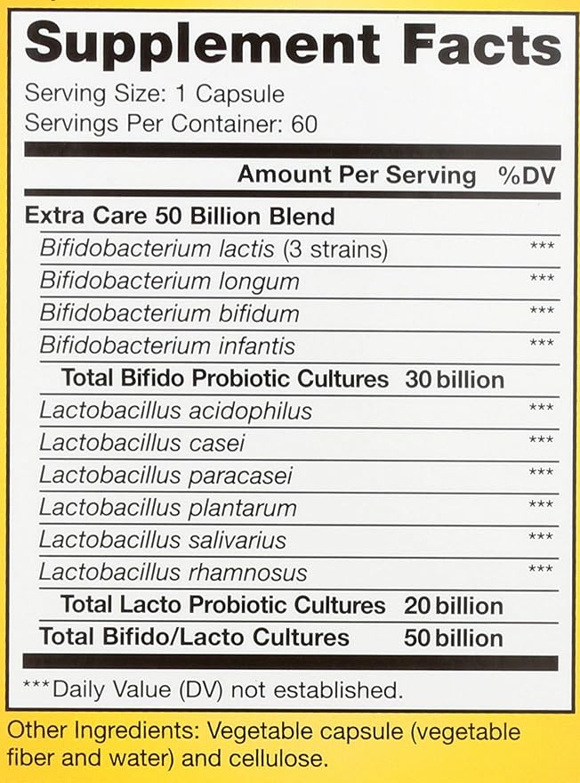 Renew Life Extra Care Ultimate Flora Probiotic 50 Billion Go Pack 60 Ct