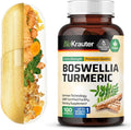 BIO KRAUTER® Turmeric Curcumin Supplement with Boswellia for Joint Support - Vegan Turmeric with Black Pepper &amp Boswellia Extract 100 Capsules 33 Days of Supply Non-GMO - Natural Digestive Suppo