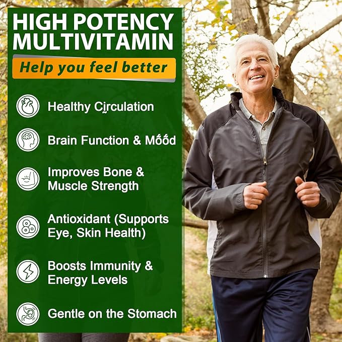 Multivitamin for Men 50 + Plus Sugar Free Men Multivitamins Gummies w/Omega-3 Coq10 D3k2 Calcium Magnesium Zinc Vitamins A C &amp E Mens Vitamins for 𝖧𝖾𝖱𝗍 Antioxidant Brain Bone 60ct
