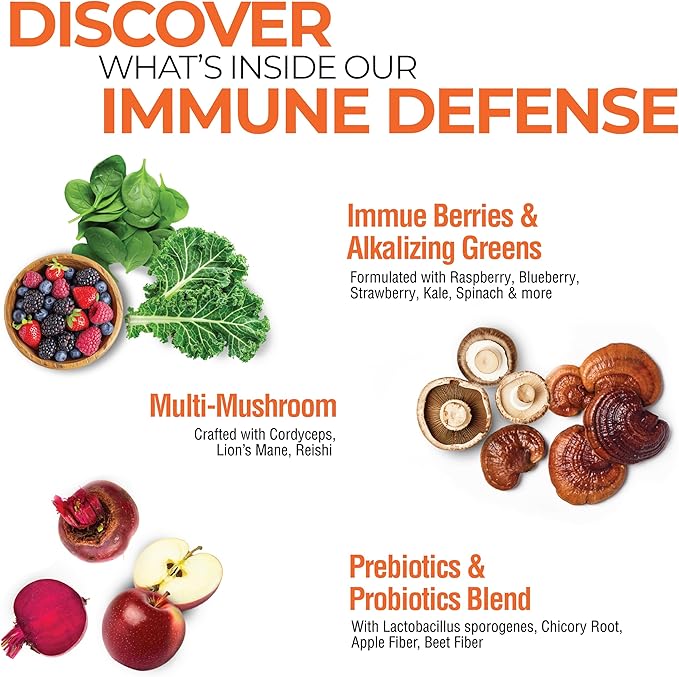 COUNTRY FARMS Immune Defense Superfoods Immune Support Supplement Vitamin C with Black Elderberry Echinacea Turmeric Supports Hydration with Probiotics and Prebiotics Berry Flavor 40 Servings