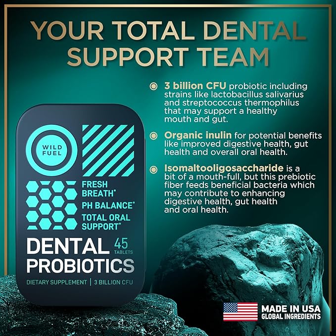 6-PACK Oral Probiotics for Teeth Bad Breath Gum Health - 3bn CFU K12 Lactobacillus Salivarius Acidophilus Casei Dental Probiotic in a Travel Tin - 270 Fresh Breath Mint Dental Probiotics Pills