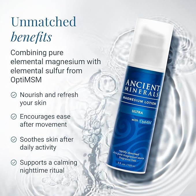 Ancient Minerals Magnesium Bath Flakes - Magnesium Lotion and Bath Flakes Ultra with MSM - Pure Genuine Zechstein Chloride