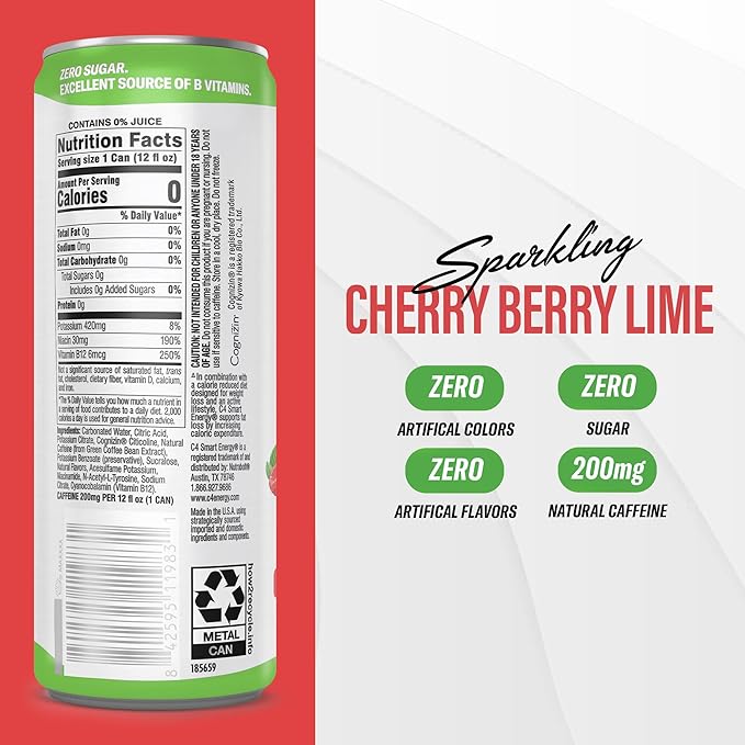 C4 Energy &amp Smart Energy Drinks Variety Pack Sugar Free Pre Workout Performance Drink With No Artificial Colors or Dyes Zero Calorie Coffee Substitute or Alternative 4 Flavor Variety 12 Pack