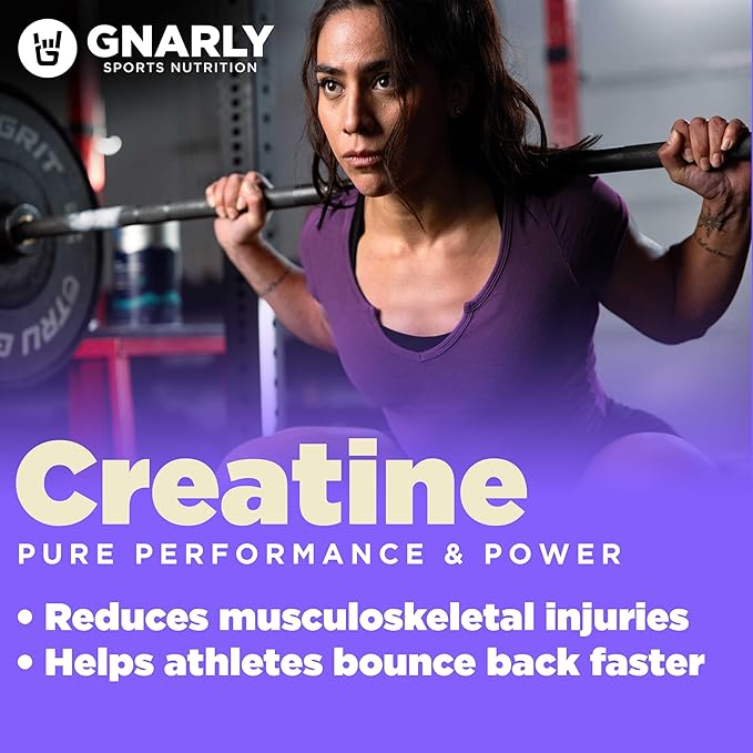 Gnarly Nutrition Creatine Powder Unflavored (16.05oz) and Gnarly Whey Grass-Fed Protein Supplement Vanilla (32.0oz)