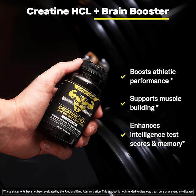 Prime Labs Organic Black Maca Capsules (60 ct) + Creatine HCl Capsules (60 ct)