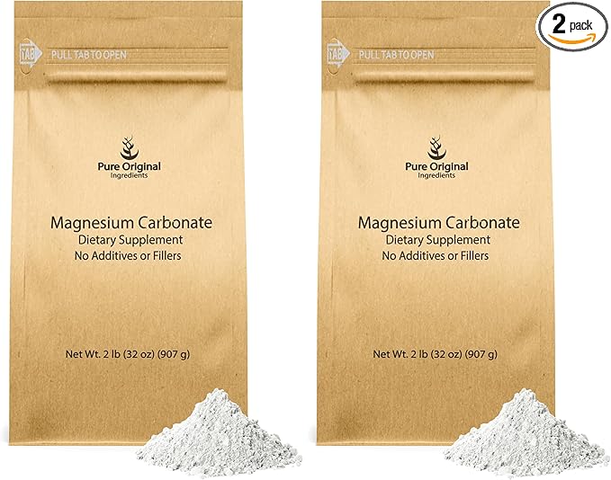 Pure Original Ingredients Magnesium Carbonate Magnesium Supplement Non-GMO Multi-Purpose (2 Pound) (Pack of 2)