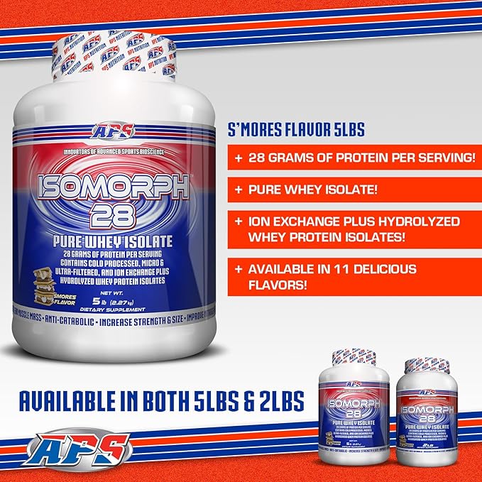 APS Nutrition Isomorph 28 Protein Powder | Pure Whey Isolate | Cold Pressed Ultra- Filtered &amp Ion Exchange Isolates | 28g Protein | 5 Pound (S’Mores)