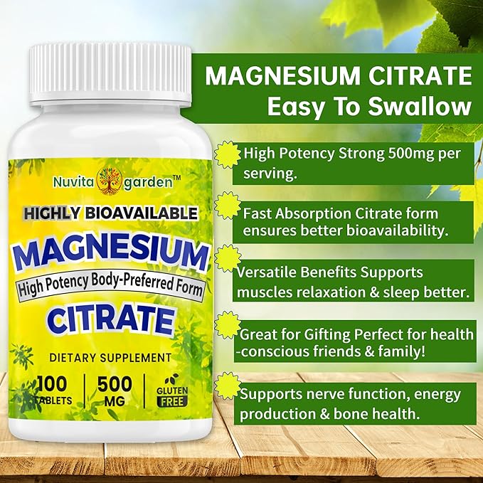 420mg Magnesium Complex + 30mg Vitamin B6 - High Absorbency &amp Gluten-Free Supports Bone Heart Joint Health &amp Sleep with Citrate Malate Glycinate Taurinate Oxide - 120 Caps