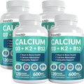 4-in-1 Calcium Supplements for Women and Men - Calcium with Vitamin D3 K2 5000 IU Supplement 601mg per Serving for Heart Bones &amp Body Defenses - Gluten-Free Vegan-Friendly (480 ct)