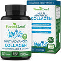 ForestLeaf Multi Collagen Pills - Collagen Men &amp Collagen Women - Hydrolyzed Collagen Supplements with Vitamin C &amp Hyaluronic Acid - Collagen Capsules for Hair Skin &amp Nails (240 Peptide C