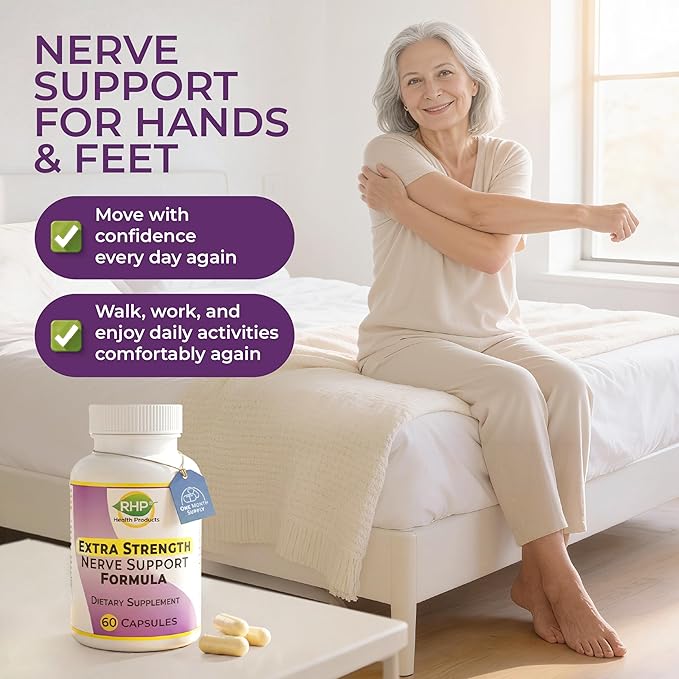 Extra Strength Nerve Support Formula for Nerve Repair and Regeneration. 60 Capsules