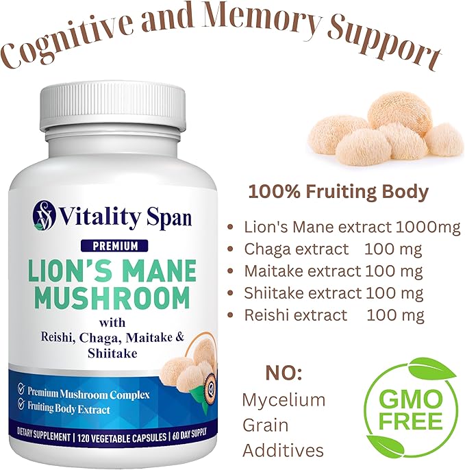 Magnesium Bisglycinate 400mg + Lion’s Mane 4:1 Extract Complex Bundle – Calm &amp Relaxation + Focus &amp Clarity – 120 + 120 Veg Capsules Made in USA
