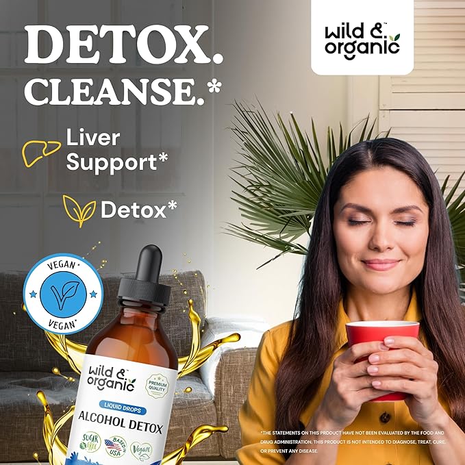 Wild &amp Organic Alcohol Detox Tincture 4 fl oz &amp Milk Thistle Tincture 4 fl oz