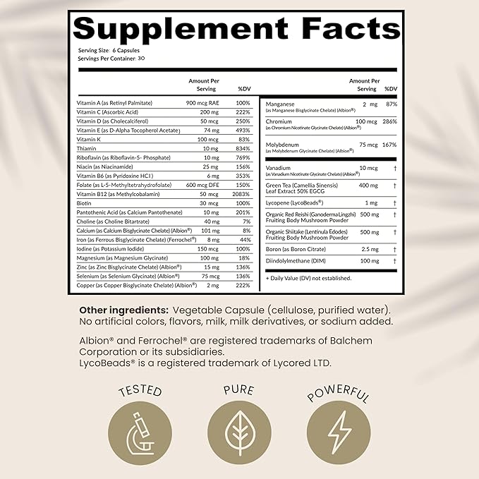 HPD Rx ONE Immunity Boost Multivitamin Supplements for Women and Men | Advanced Immunity Defense Support | Helps Immune Response | 1-Month Supply 180 Capsules Pack of 1
