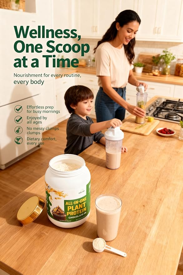 Vegan Protein Powder | All-in-One | W/Prebiotics Gut Health Electrolytes | Chocolate Peanut Butter | 23 Servings | Gluten-Free Lactose-Free Sugar Free Keto