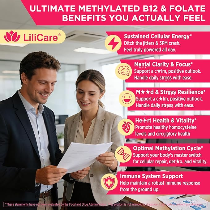 Methyl B12 5000mcg &amp L-Methylfolate Gummies for Women Men - Active 5-MTHF &amp Methylted B-Complex Multivitamin Supplement + B6 CholineTMG for Cellular Energy Cognition Methylation MTHFR Gen