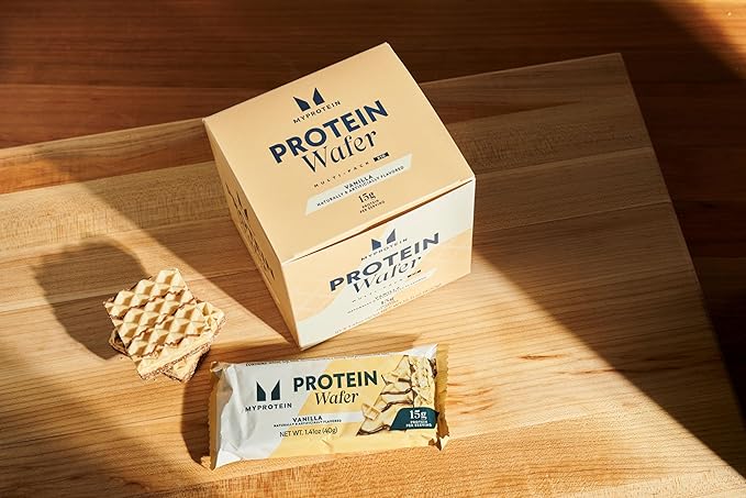 Myprotein Protein Bars Crispy Protein Wafers 15g High Protein Snacks Box of 10 Vanilla Wafers Packs Milk &amp Whey Protein Isolate Light &amp Crunchy