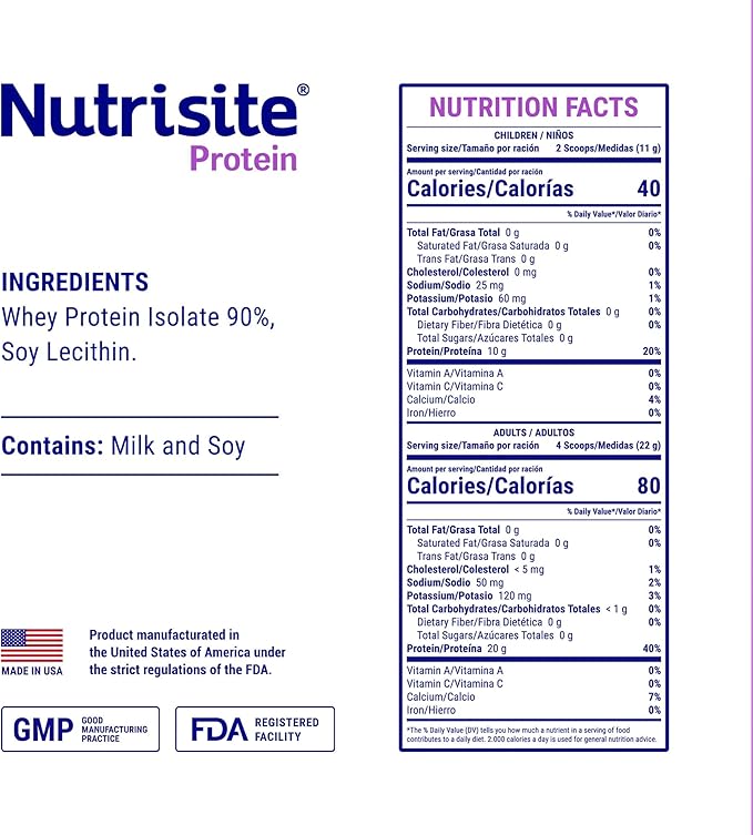 Nutrisite Nutrition Whey Isolate Protein + HMB Special Medical Purpose Food