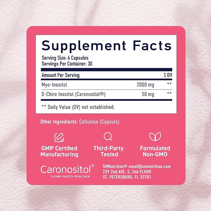 SMNutrition Women's DIM Supplement &amp Myo-Inositol &amp D-Chiro Inositol | Hormone Balance Bundle with 40:1 Ratio (30 Servings) and 250mg DIM Supplement for Women Complex (60 Servings)