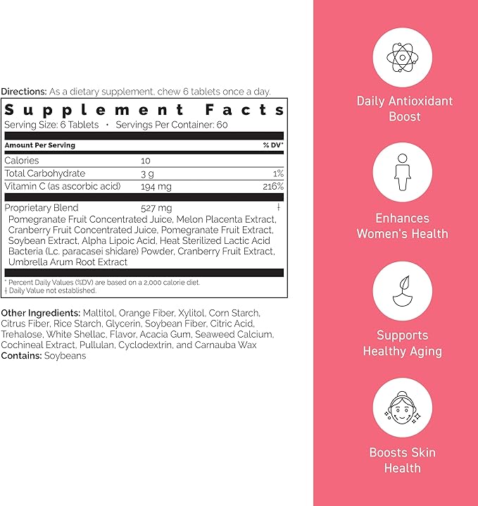 Umeken Pomegranate Zakuro Ball Chewable Supplement Natural Pomegranate Extract with Vitamins and Minerals Japanese Supplement for Women 360 Count per Bottle 4 Month Supply Pack of 2 Bottles
