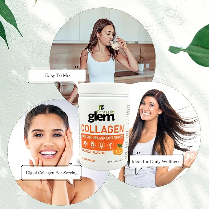 Collagen Powder – Support Skin Suppleness Strengthens Hair Development Helps Maintain Flexible Joints - GMO Soy and Gluten Free - 25 Servings 250g