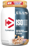 Dymatize ISO100 Whey Protein Powder Isolate Cinnamon Cereal 25g of Protein 5.5g BCAAs Less Than 120 Cal. Gluten Free 1g Fat 1g Sugar 2g Carb (20 Servings)