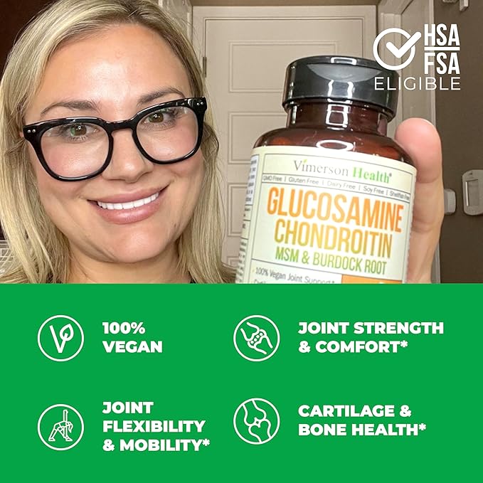 Vegan Glucosamine Chondroitin MSM Joint Support Supplement &amp Complete Multivitamin for Women