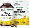 Wild &amp Organic Black Maca Root Capsules for Men &amp Women 500 mg - Overall Support for Men &amp Women - Vegan Maca Powder Supplement - 180 Days Supply - Non-GMO No Fillers Gluten-Free - 180 C