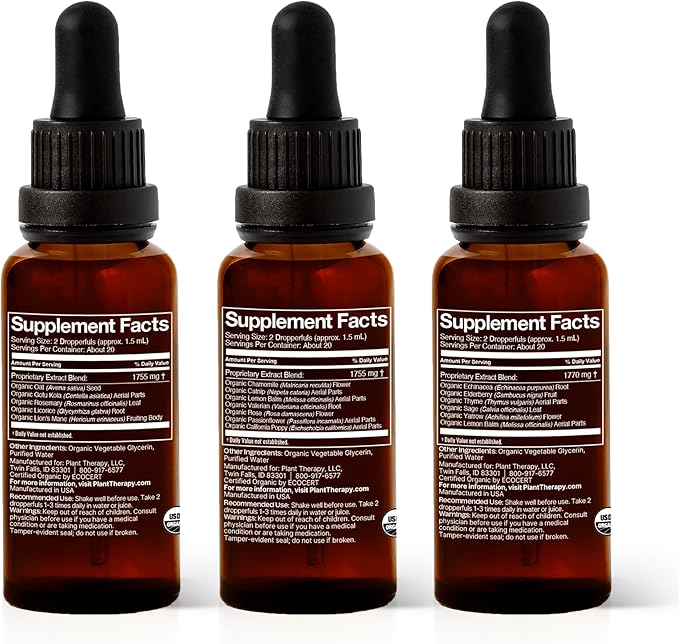 Plant Therapy Total Wellness Trio Set 30 mL Each of Immunity Boost Brain Power &amp Sleep Better