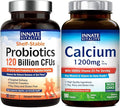Innate Vitality Digestive &amp Bone Support Bundle – Multi-Strain Probiotics with Enzymes &amp Prebiotics + Calcium 1200 mg with High-Potency Vitamin D3 for Daily Strength &amp Balance