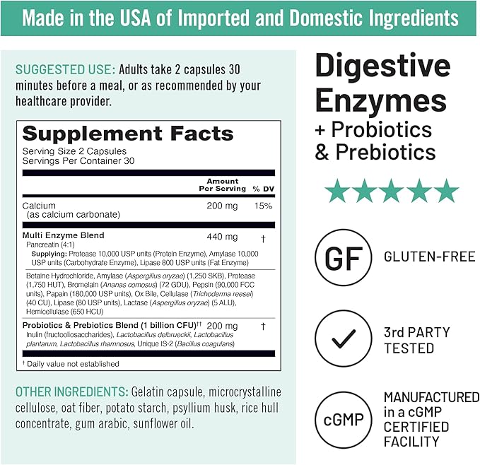 NatureWise [1] Hair Skin &amp Nails - Biotin + Multi Vitamin - 150 Softgels[50-Day Supply] + (Pack of 2) Digestive Enzymes + Probiotics &amp Prebiotics - 60 Capsules[30-Day Supply]