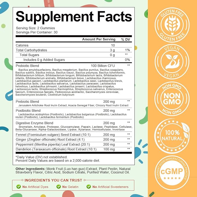 Totaria Men's Multivitamin Gummies &amp Probiotic Prebiotic Postbiotic Gummies Bundle Strawberry Flavor