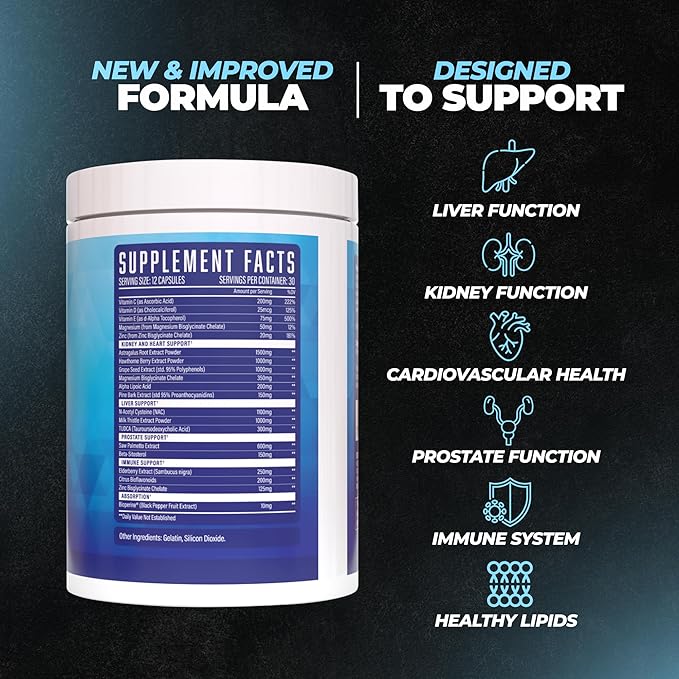 Defend Cycle Support - Most Stacked &amp Complete Organ Protection Liver Support Kidneys Heart Prostate &amp Immune System On Cycle - Contains NAC TUDCA Milk Thistle Astragalus &amp More (36