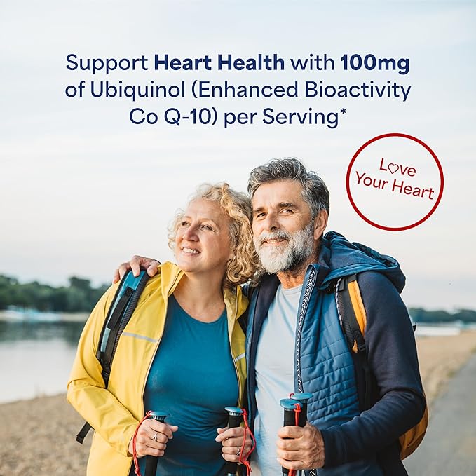 Puritan's Pride Next Gen Ubiquinol Coenzyme CoQ10 100mg Dietary Supplement for Heart Health Blood Pressure Oral Gum Health Aging and Cellular Energy Support 60 Servings Rapid Release Softgels