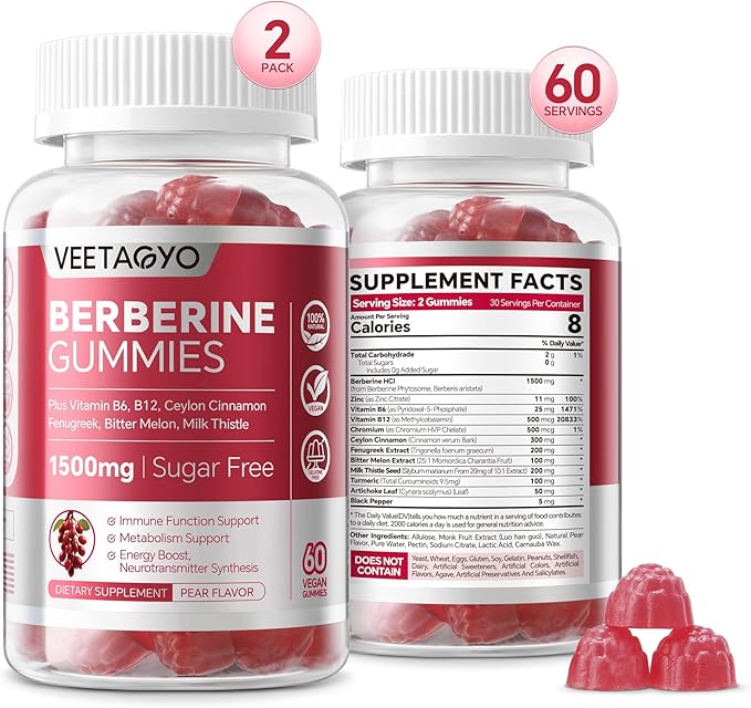Berberine Gummies 120 Counts + Magnesium Gummies 120 Counts